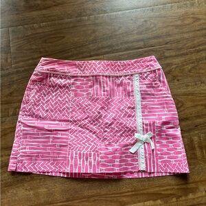 Vintage Lilly Pulitzer Pink & White Bamboo Skort Size 4
